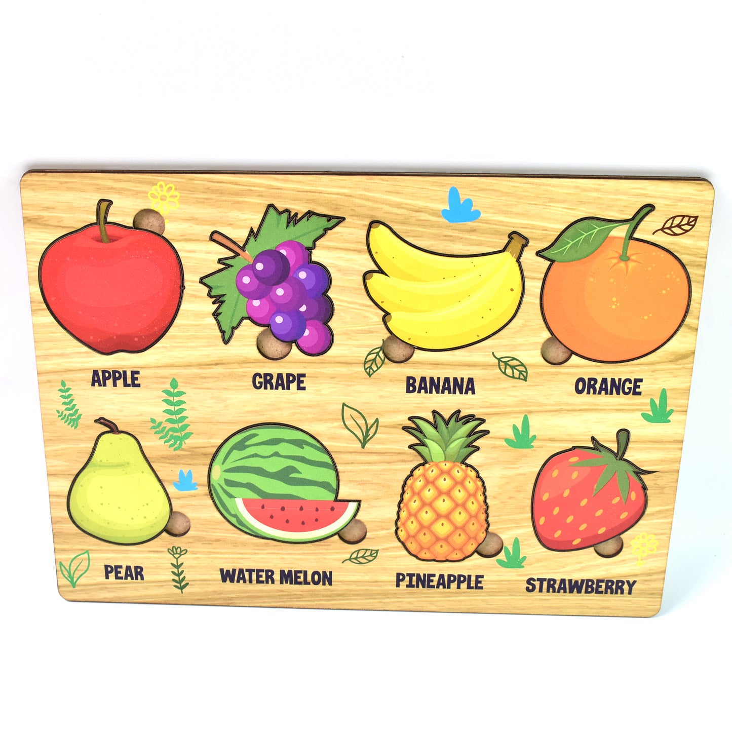 Wooden Fruits Puzzle Learning Educational Board (1 Set 2820 Cm)