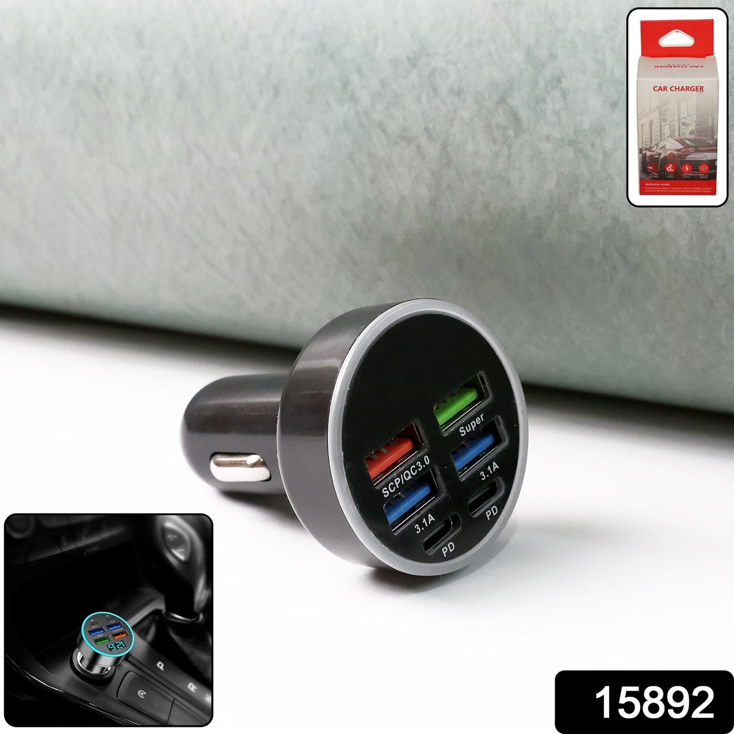 Multi-port Fast Car Charger For 12v24v Vehicles  4-usb Smart Adapter