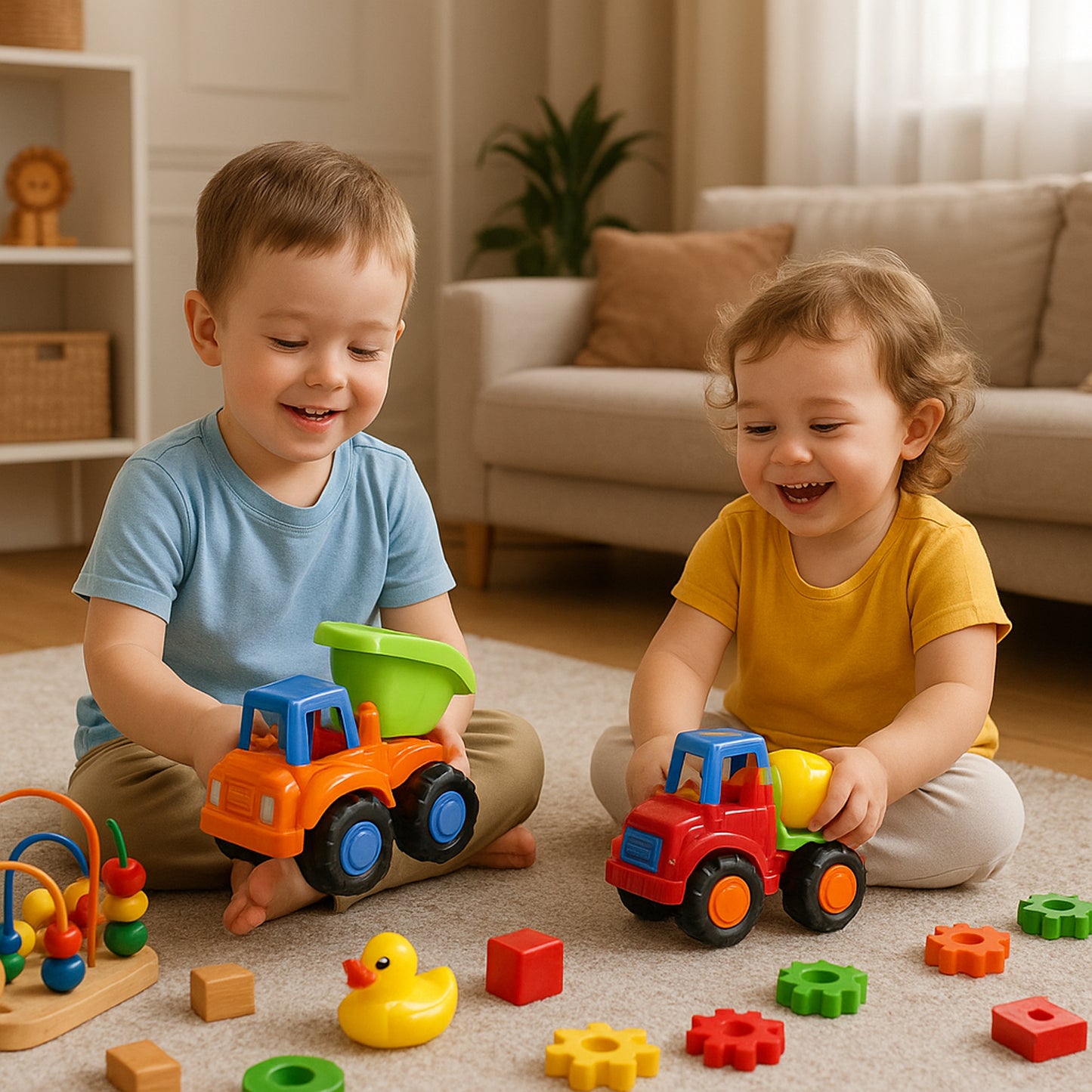 Funwoods Itsy Bitsy Construction Vehicle Toy Set For Kids - (8 Pc)