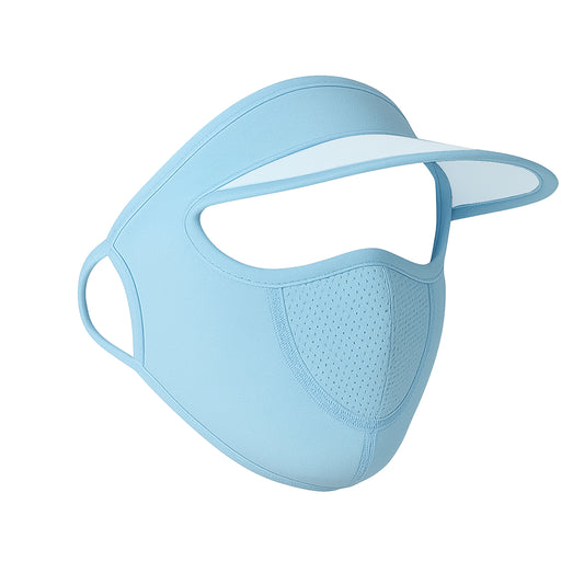 Womens Full Face Uv Protection Cap With Built-in Mask And Wide Brim Visor Breathable (1 Pc)